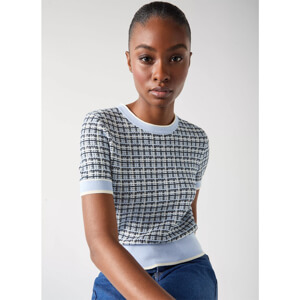 LK Bennett Honey Cotton Blend Mix Knitted Top